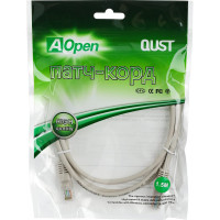 Патчкорд AOpen/Qust литой UTP кат.5е 1,5м серый ANP511-1.5M