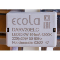 Встраиваемый светильник Ecola LED downlight Круглый даунлайт   /50-210mm/ 20W 220V 4200K 230x20 DARV20ELC