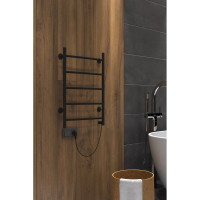 Полотенцесушитель INDIGO Arc electro 60/40 (скр.монтаж, унив.подкл.R/L, черный муар) LCAE60-40BRR