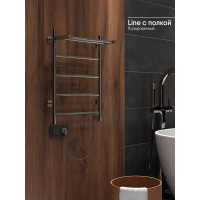 Полотенцесушитель INDIGO Line electro с полкой, 60/40 (скр.монтаж, унив.подкл.R/L, полиров.) LСLE60-40PR