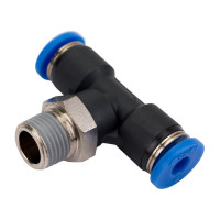 Тройник цанговый T-образный с наружной резьбой (1/8M; 4 мм) SHPI PT 04-R01