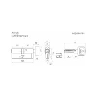 Цилиндровый механизм НОРА-М ЛПУВ-100 50-50 латунь Х 7187