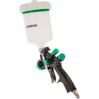 Пневматический краскопульт INTERTOOL LVLP GREEN, форсунка 1.3 мм, бачок 600 мл, PT-0132