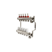 Коллекторная группа VRT 1"х3/4", евроконус, 5 выходов, c расходомерами 530144