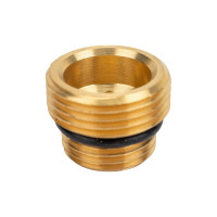 Ниппель SCHLOSSER латунь с уплотнением 1/2x3/4 под плоское уплотнение 603000040