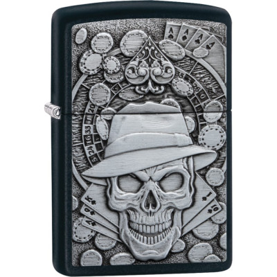 ZIPPO Зажигалка Classic с покрытием Black Matte латунь/сталь чёрная матовая 38x13x57 мм 49183