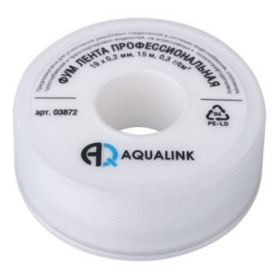 AQUALINK Лента ФУМ профессиональная 19 х 0,2 мм, 15 м 3872