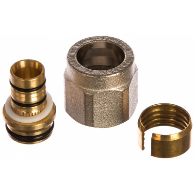 Соединитель GENERAL FITTINGS для металлопластиковых труб 1/2 / 16 мм x 2,0 мм, никель, евроконус 51047-1/2-16