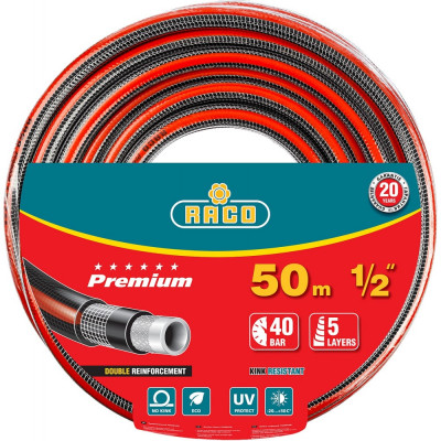 Raco Premium �ланг поливочный, 40атм., армированный, 5-ти слойный, 1/2x50м 40300-1/2-50_z01