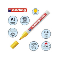 Лаковый маркер EDDING E-750/5 желтый 2-4 мм, металлический корпус 537613