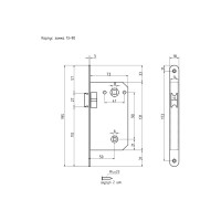 Корпус замка под фиксатор НОРА-М 13-90 мм, старая медь 8557