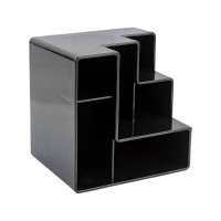 Подставка для канцелярских мелочей ОСКОЛПЛАСТ 6 отделений, черная 601-02