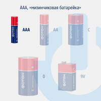 Батарейки мизинчиковые алкалиновые ААА ФОТОН LR03 набор 10 шт, пластиковый кейс 24243
