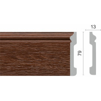 Напольный плинтус Decor-Dizayn ударопрочный, влагостойкий, тик, 79х13х2400 мм 005-82SH