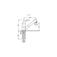Смеситель для кухни ULGRAN U-002 цвет: ультра-черный U-002-344