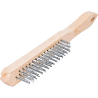 Щетка РемоКолор проволочная, стальная, деревянная рукоятка, 3 ряда, 11-1-003