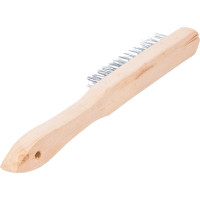 Щетка РемоКолор проволочная, стальная, деревянная рукоятка, 3 ряда, 11-1-003