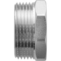 Футорка 1.1/4" х 3/4" сантехническая MPF переходник латунная никелированная наружная-внутренняя резьба ИС.072208