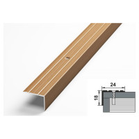 Порог угловой алюминиевый (24х18 мм; 0.9 м; декоративный; бук) Лука 00000001437
