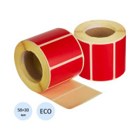 Термоэтикетки ООО Комус ЭКО 58x30, красная  700шт/рул.  712375