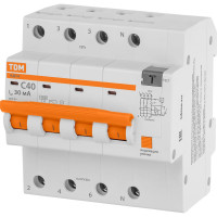 Дифференциальный автомат TDM ELECTRIC АД14 4Р 40А 30мА SQ0204-0139