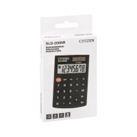 Карманный калькулятор Citizen 8 разрядов, двойное питание, 62х98х10 мм, черный SLD-200NR