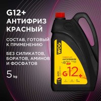 Красный антифриз WOG G12+ 5 кг WGC0114