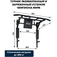 Турник-брусья Absolute Champion 3 в 1 ЦЕНТРЛ СПОРТ ВБ АЧ 7697