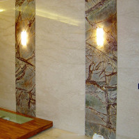 Самоклеящаяся ПВХ плитка LAKO (светло-коричневый мрамор; 28 шт.; 2,52 кв.м) LKD-81019-1