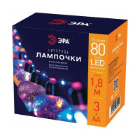 Светодиодная новогодняя гирлянда на батарейках ЭРА нить Лампочки 1.8 м ЕGNIG-80M Б0051879