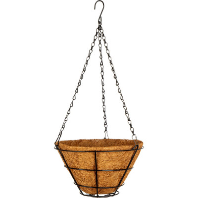 Подвесное кашпо с вкладышем из коковиты, конус d25см PALISAD 69020