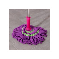 Швабра с отжимом Доляна Плетенка насадка из микрофибры, стальной черенок 120 см, цвет микс 839342