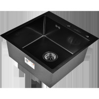 Комплект мойка из нержавеющей стали WISENT с PVD, с коландером WGS35050B/WGER019B/W302644B