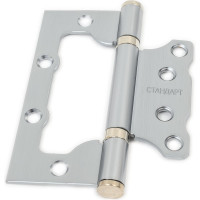 Накладная петля без врезки Стандарт (100х75х2.5 мм; матовый хром; 1 шт) 7148