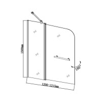 Шторка для ванны Aquanet 150x120, стекло 6 мм, прозраная 00209412