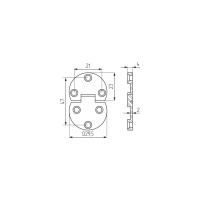 Секретерная петля MF d 29.5 мм, L 14 мм, хром 50139 7916v
