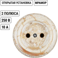 Розетка TDM ELECTRIC фарфоровая 2П 10А 250В мраморная, серия "Болонь" SQ1820-0006