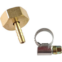 Наконечник латунный с подвижной гайкой внутренняя резьба 1/2 х елочка 6 мм + хомут Профитт 4823396