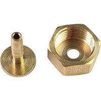 Наконечник латунный с подвижной гайкой внутренняя резьба 1/2 х елочка 6 мм + хомут Профитт 4823396