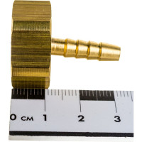 Наконечник латунный с подвижной гайкой внутренняя резьба 1/2 х елочка 6 мм + хомут Профитт 4823396