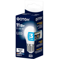 Светодиодная лампа ФОТОН LED P45 11Вт E27 4000K белый свет 24008