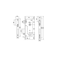 Врезной дверной замок Amig (черный; с цилиндром) 340 NE