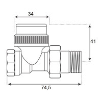 Термостатический клапан СТМ ТЕРМО прямой, 1/2" CARTVS12