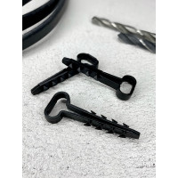 Дюбель-хомут DM PLAST 6-14 для плоского кабеля, черный, 100 шт dx6-14-1dm