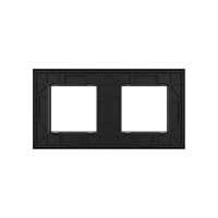 Рамка для розетки LIVOLO 2 поста, цвет черный, стекло BB-C7-SR/SR-12