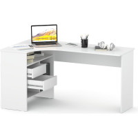 Письменный стол СОКОЛ левый белый СПм-25 00-00010611