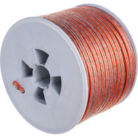 Акустический кабель Cablexpert 2x2.5мм2, медь, 50м, прозрачный с оранж.пол., на катушке, CC-TC2x2,5-50M