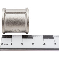 Муфта STI латунная Ду15 (1/2") Ру16 никелированная, внутренняя резьба D270-00416