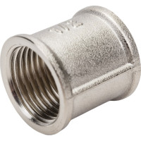 Муфта STI латунная Ду15 (1/2") Ру16 никелированная, внутренняя резьба D270-00416