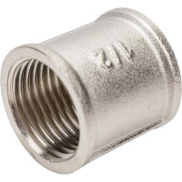 Муфта STI латунная Ду15 (1/2") Ру16 никелированная, внутренняя резьба D270-00416
